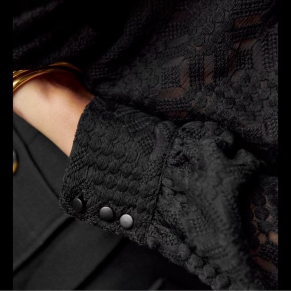 Sezane Black Lace Shona Top - Picture 3 of 11